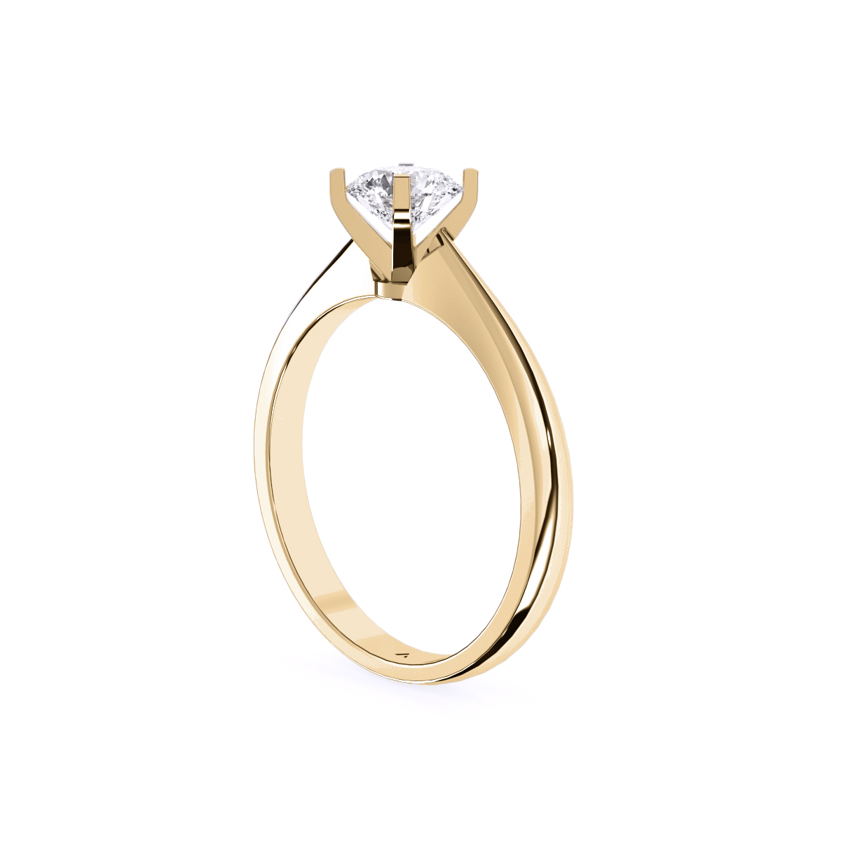 Classy Round Diamond Simple Gold Ring